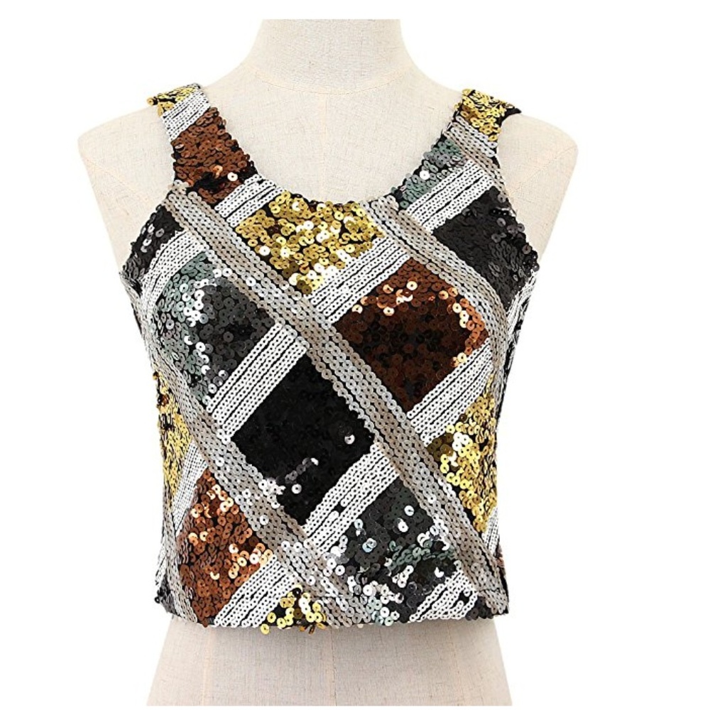Sequin Embellished Crop Top - Picture 1 of 5